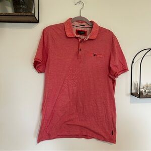 Ted Baker Pink Short Sleeve Polo Shirt Size 6 (XXL)